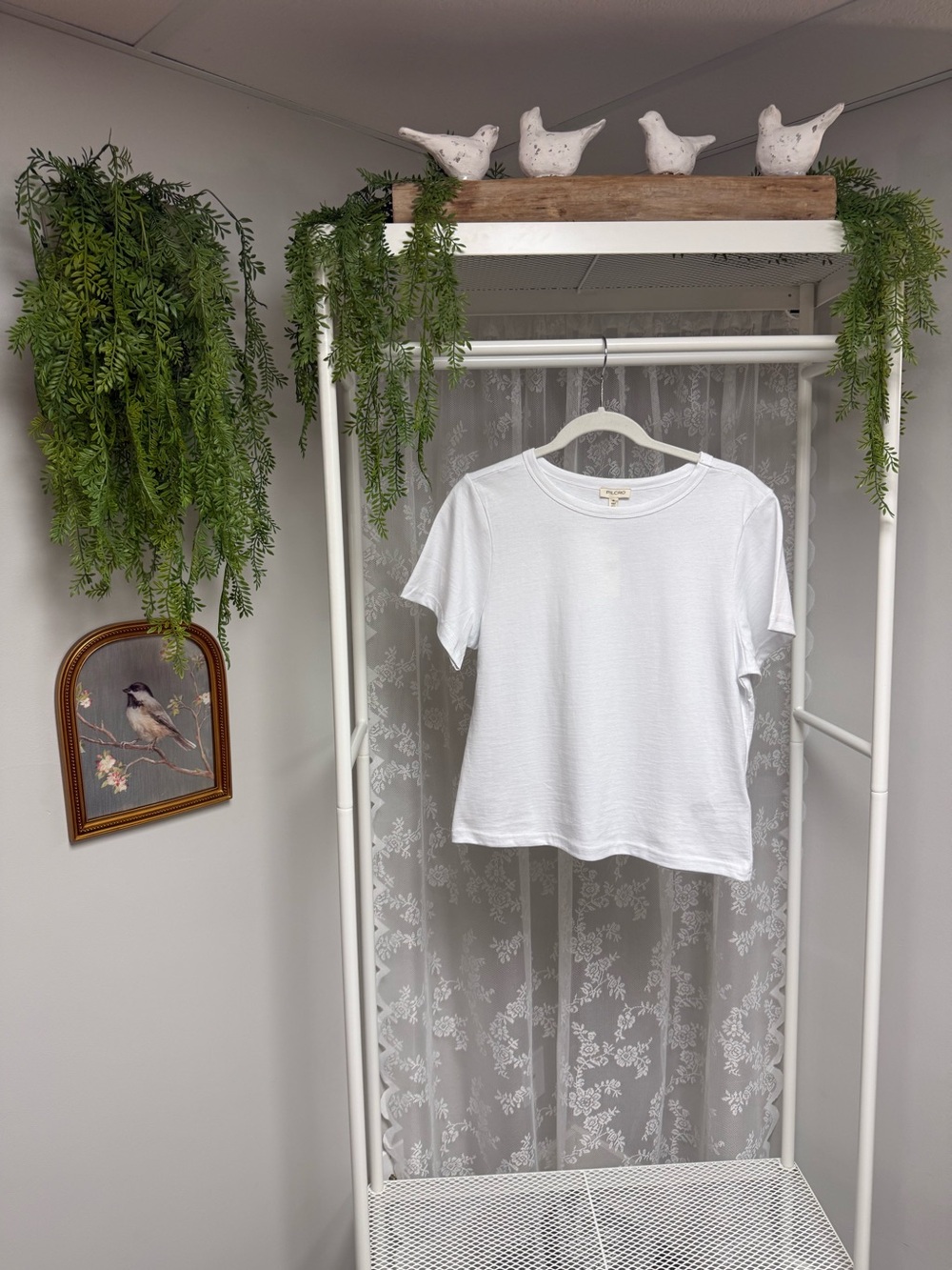 Pilcro Anthropologie White Cropped Tee Short Sleeve Cotton Slub Boxy T-Shirt M